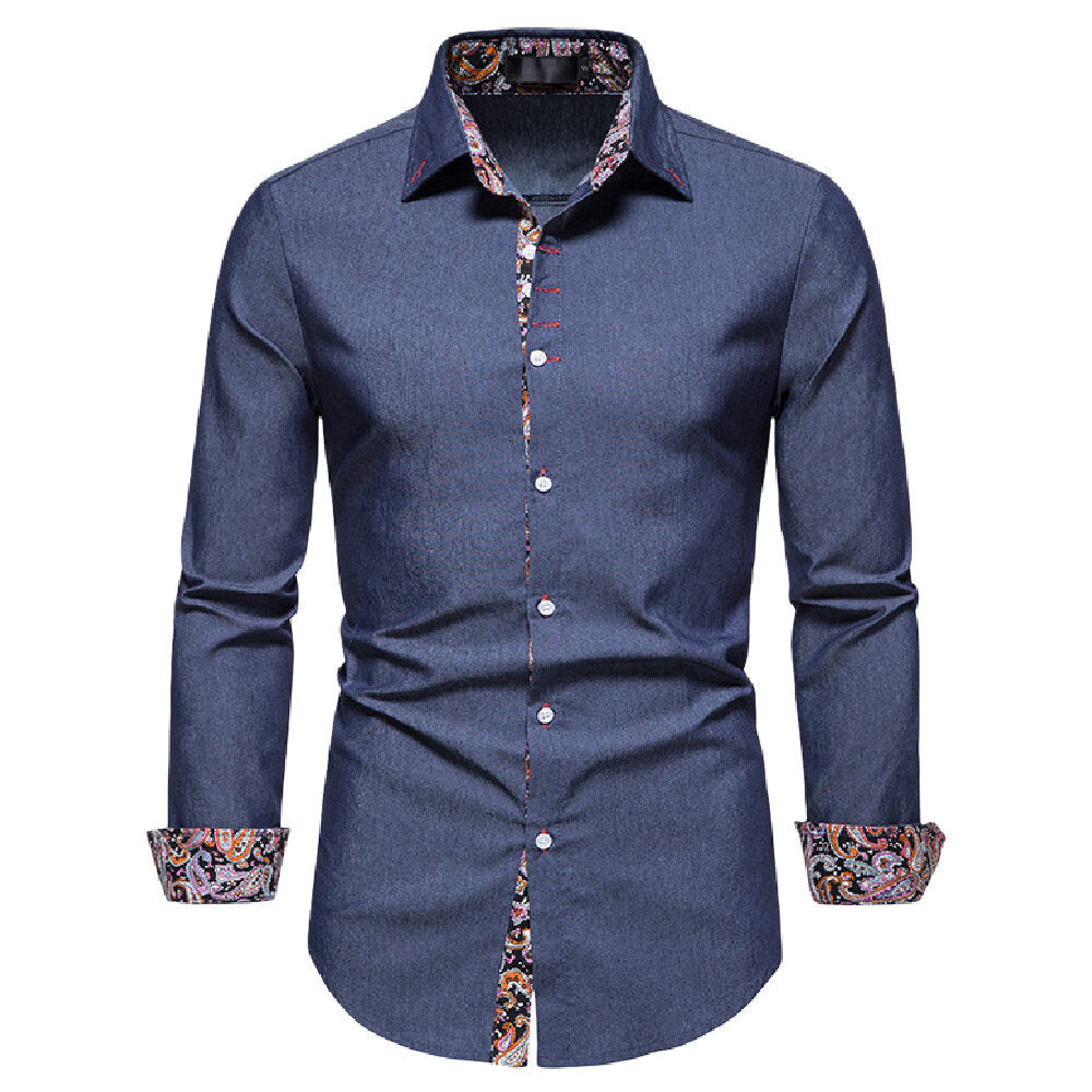 Men's Casual Button Down Denim Shirt