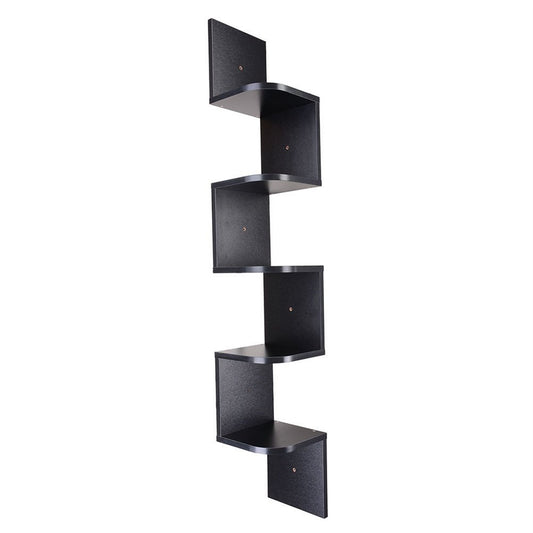 5 Tier Wooden Zig Zag Corner Shelves  w/Mount Rack