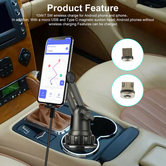 10W Qi Fast Wireless Phone Charger for Car