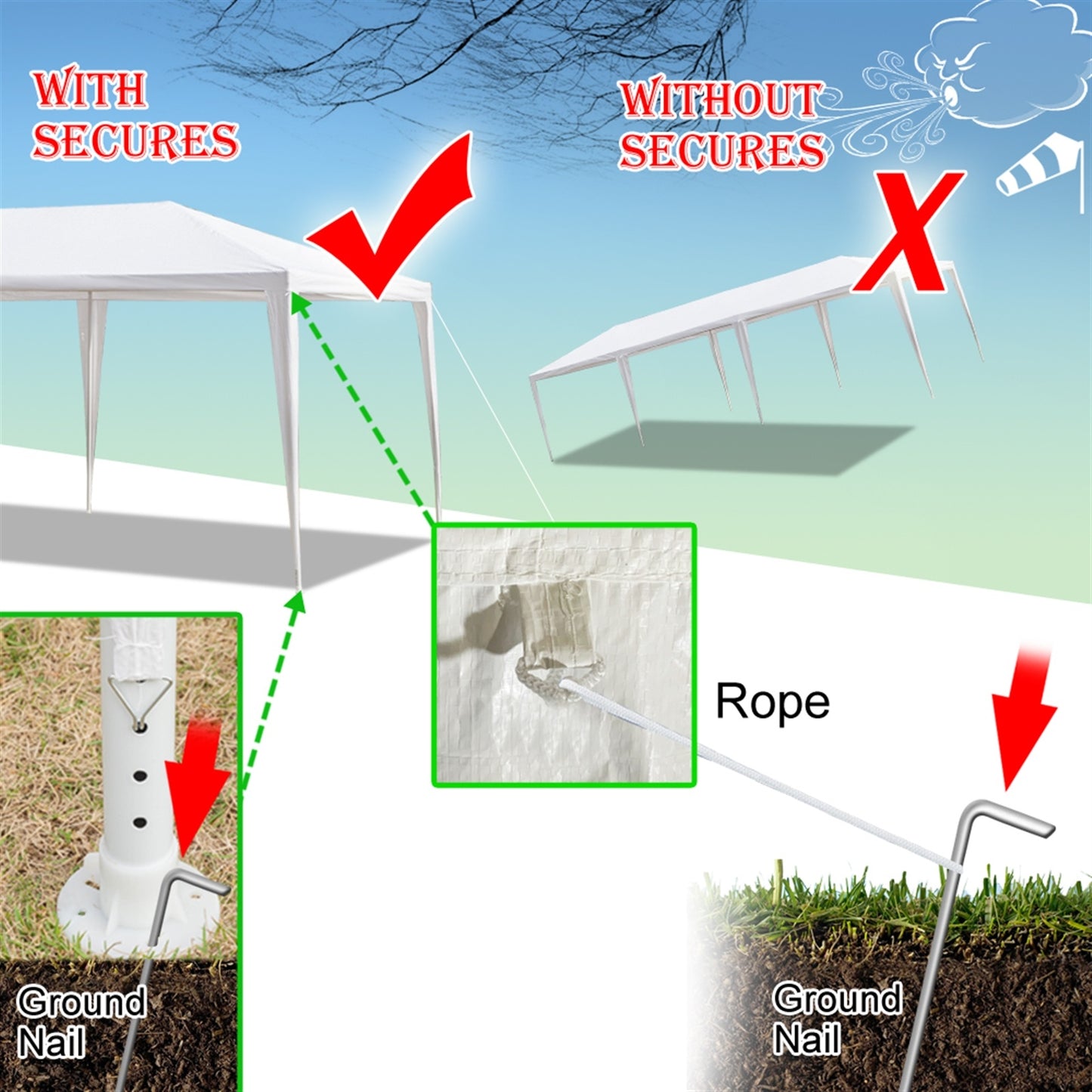 Heavy Duty Canopy Event Tent-10'x30' Outdoor White Gazebo/Tent