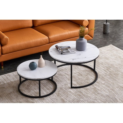 Modern Nesting Coffee tw/ Marble Top