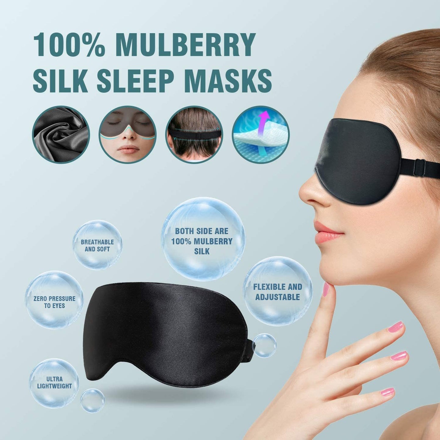 Unisex Lacette Silk Eye Mask (Black)