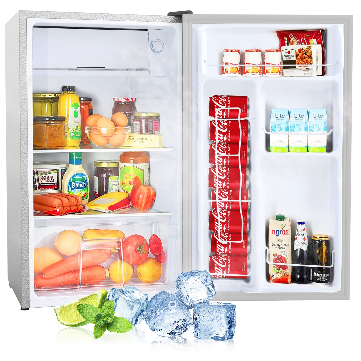 3.2 Cu.ft Compact refrigerator w/ Freezer & Reversible Door