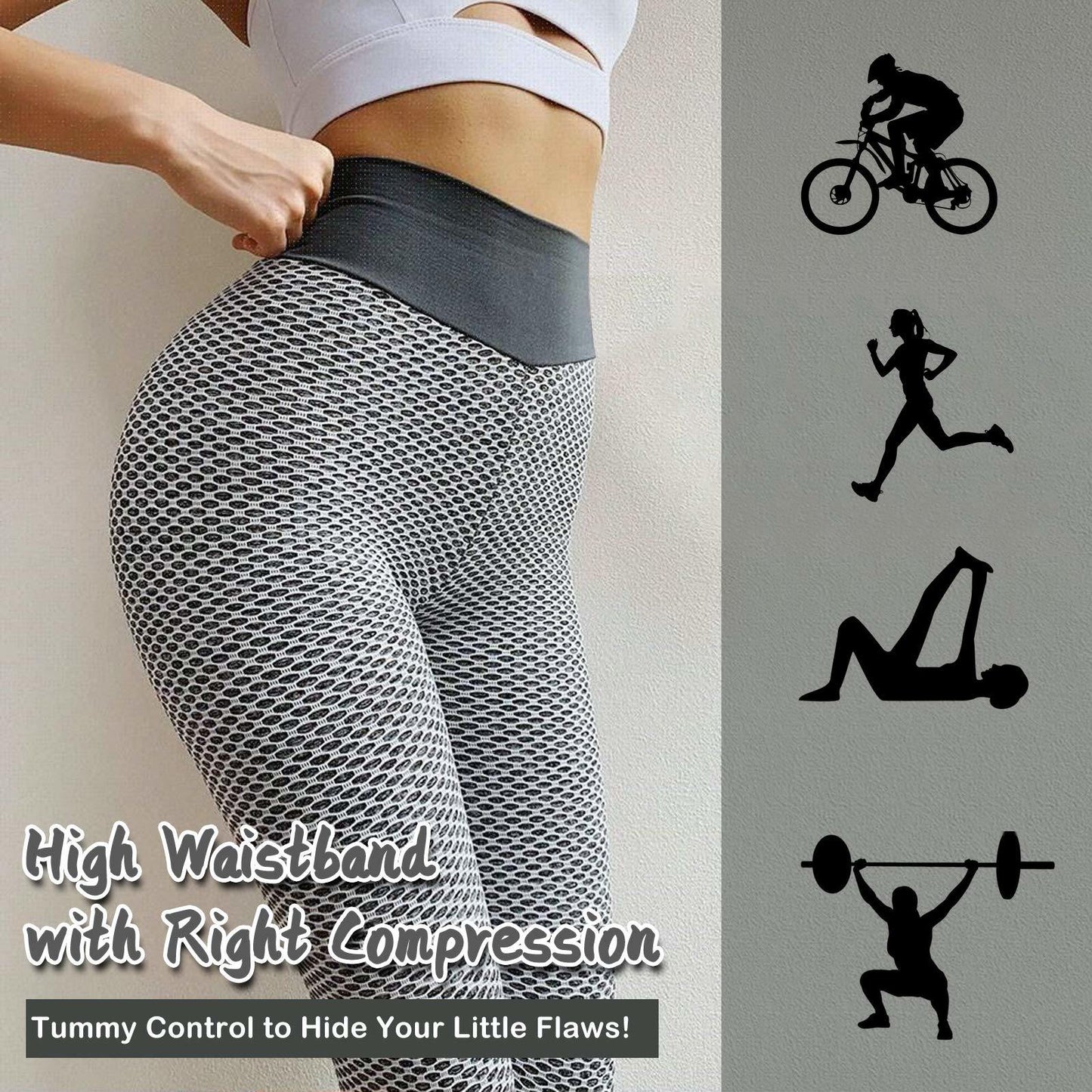 High Waist Leggings for Butt Lifting Workout (Light Grey)