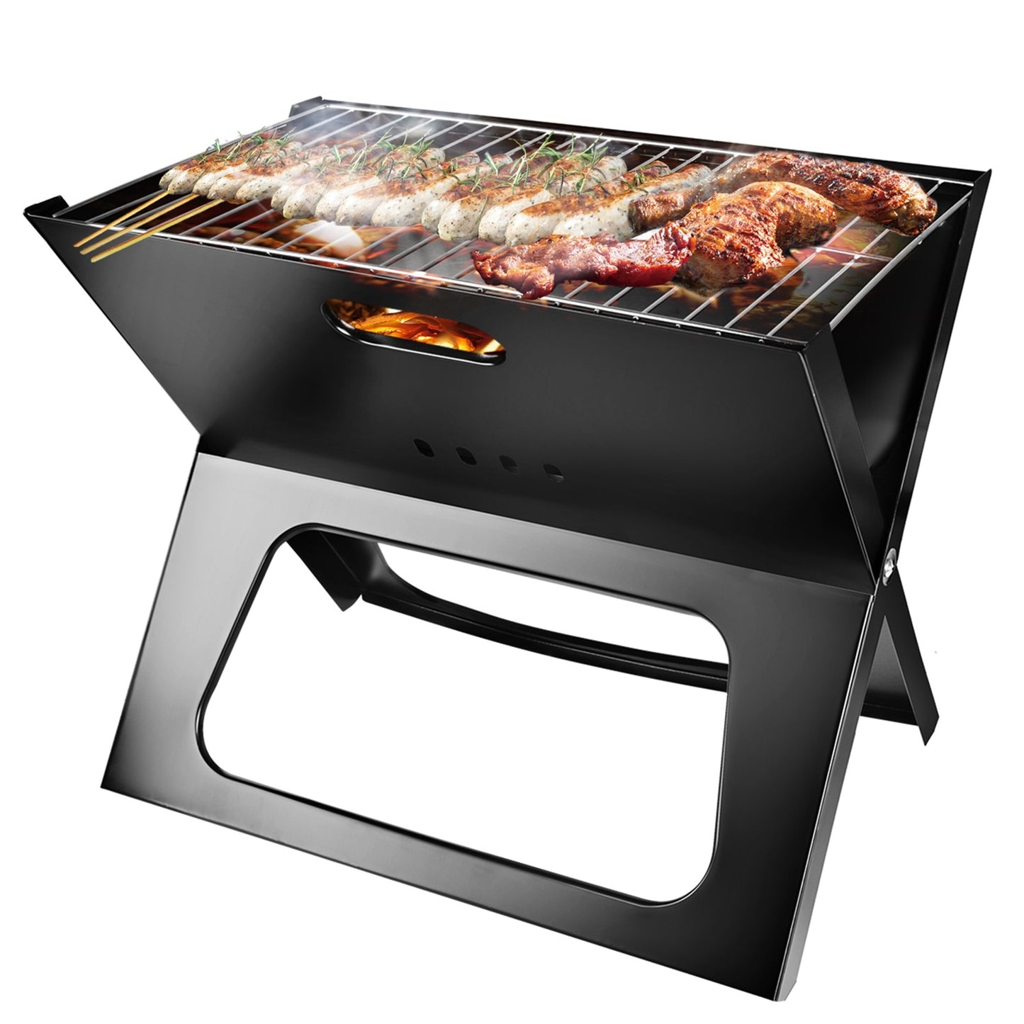 Foldable BBQ Barbecue Charcoal Grill  (for Home and Travel)