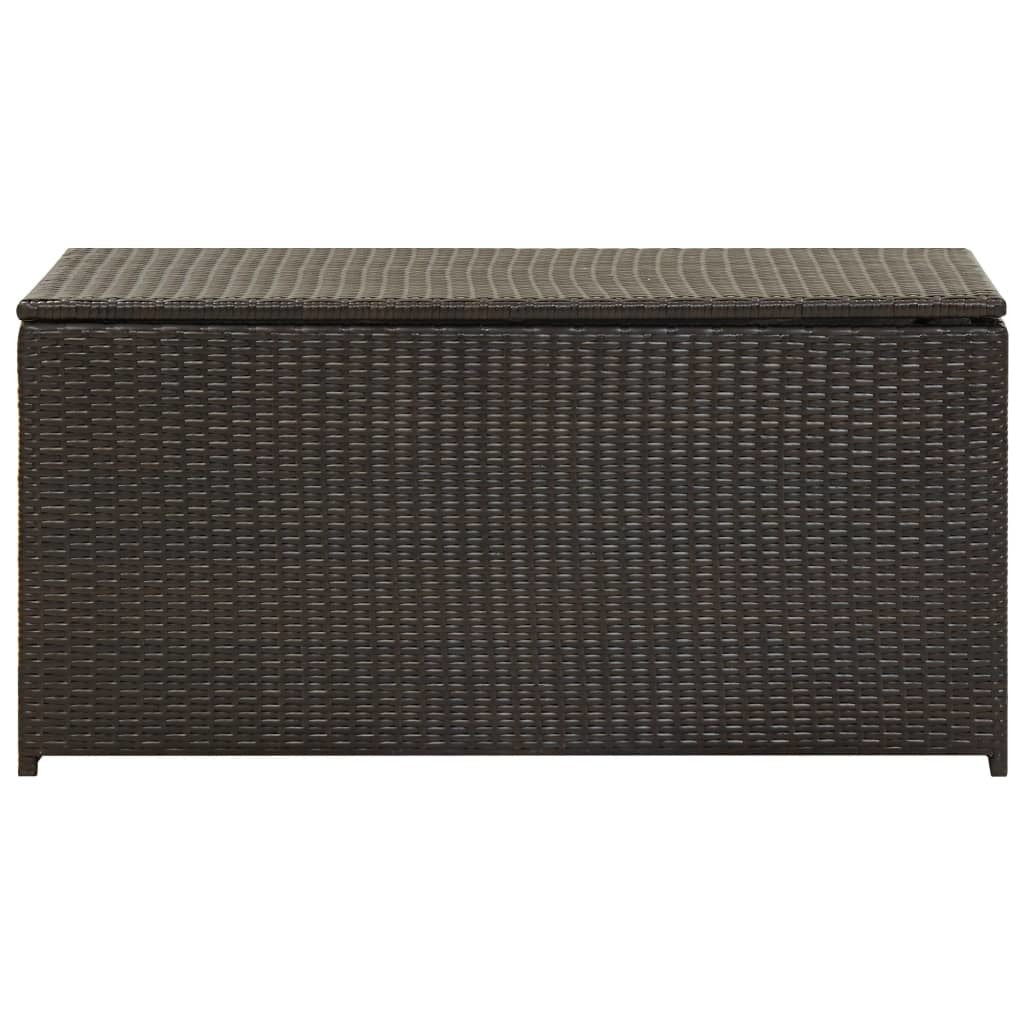 Garden Storage Box Poly Rattan 39.3"x19.6"x19.6" Brown