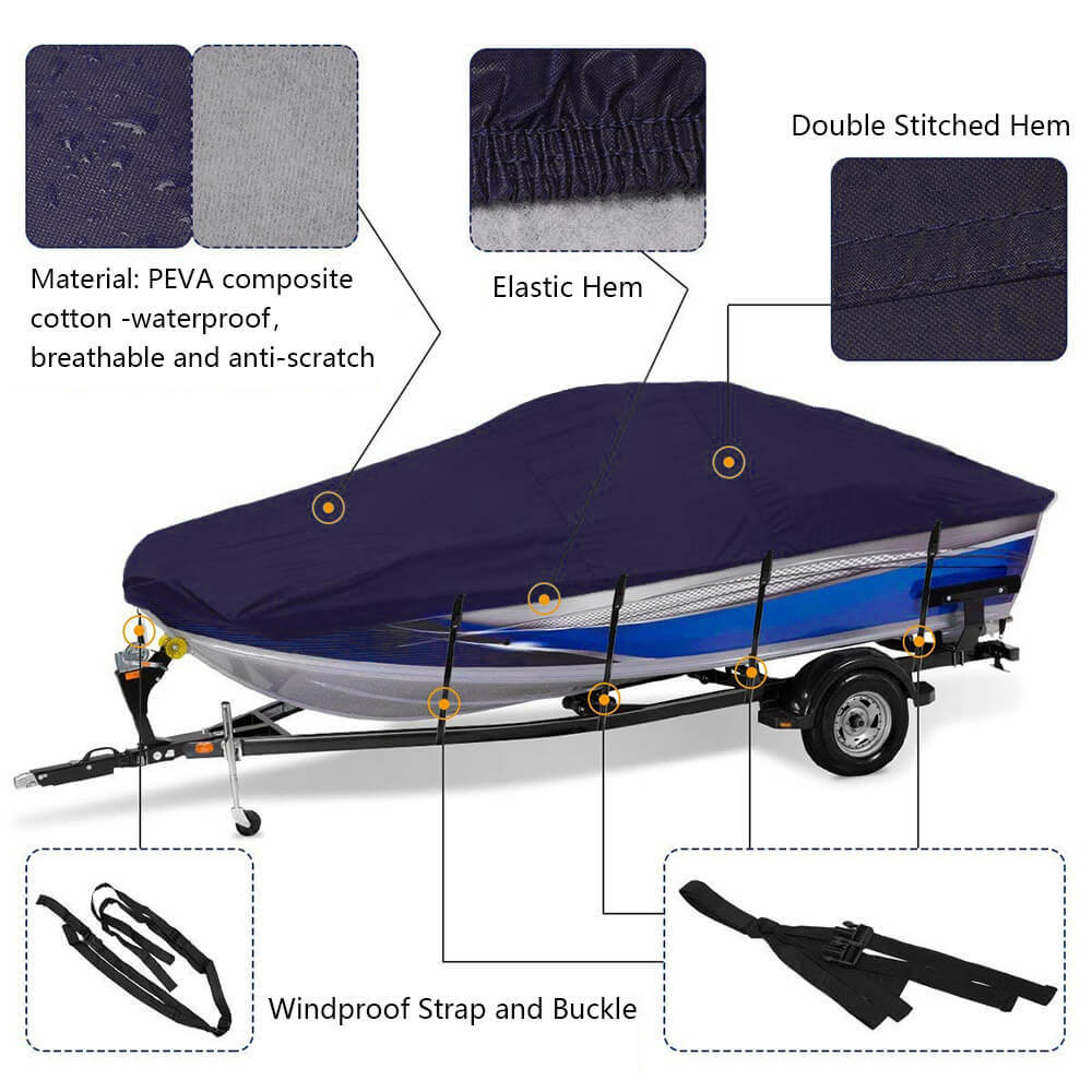 11-22FT Heavy Duty V-Hull Boat Cover