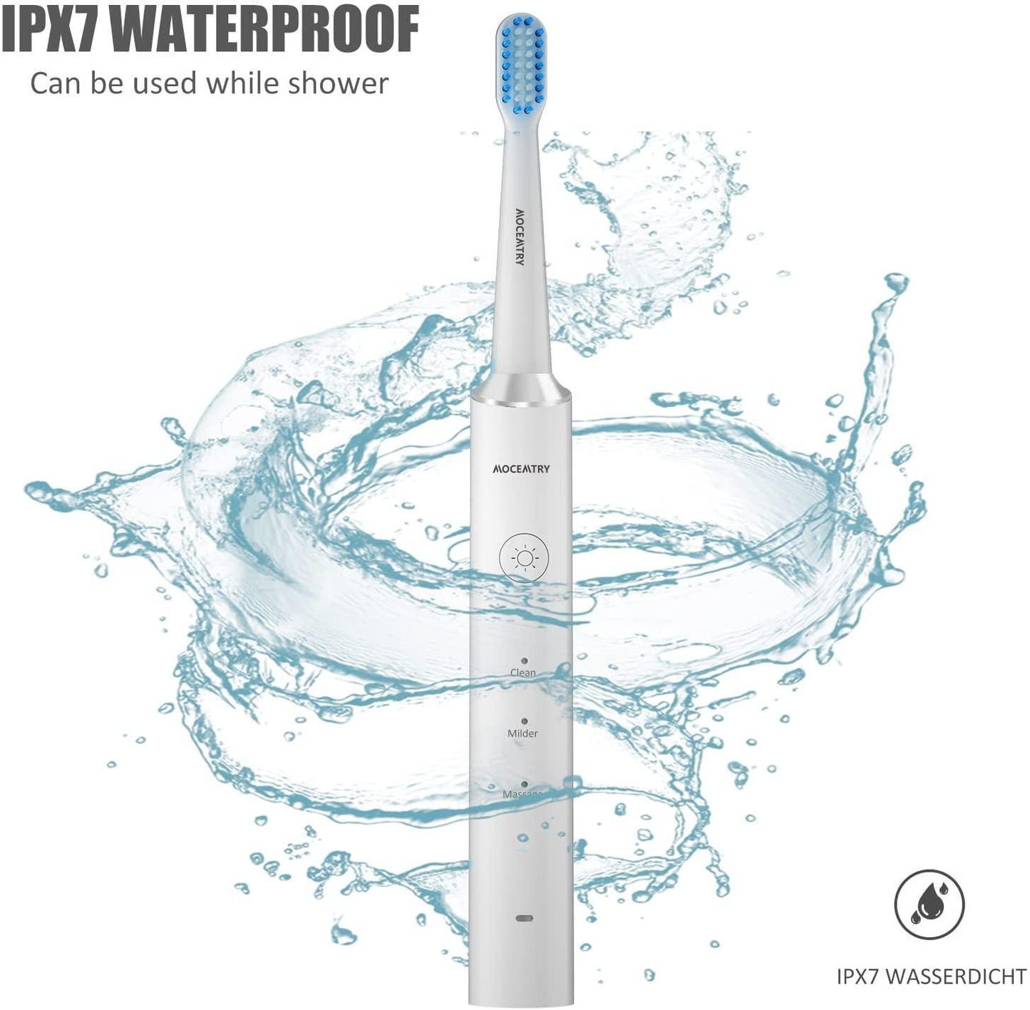 ZJ288-MOCEMTRY Waterproof Electric Toothbrush (White)