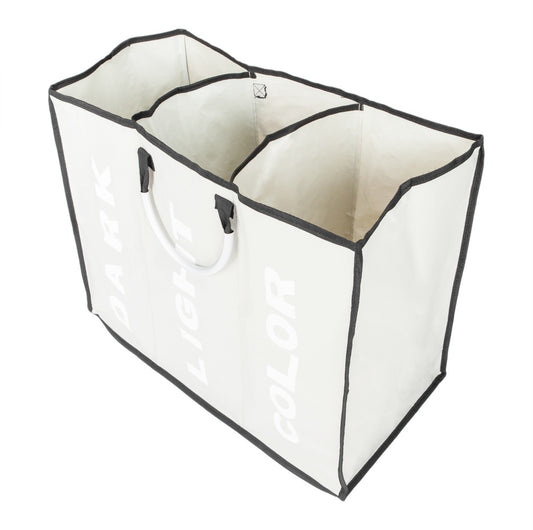 Foldable Laundry Basket-3 Sections-Large