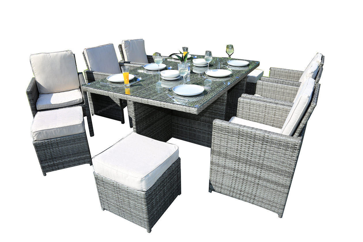 Direct Wicker 11-Piece Outdoor Rattan Wicker Patio Dining Table Set