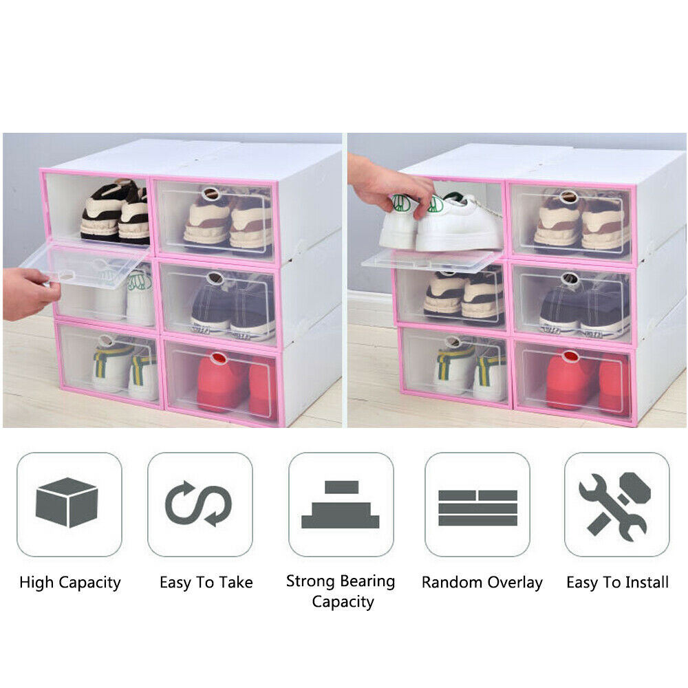 12/24/36pcs Shoe Storage Boxes Foldable Shoe Container