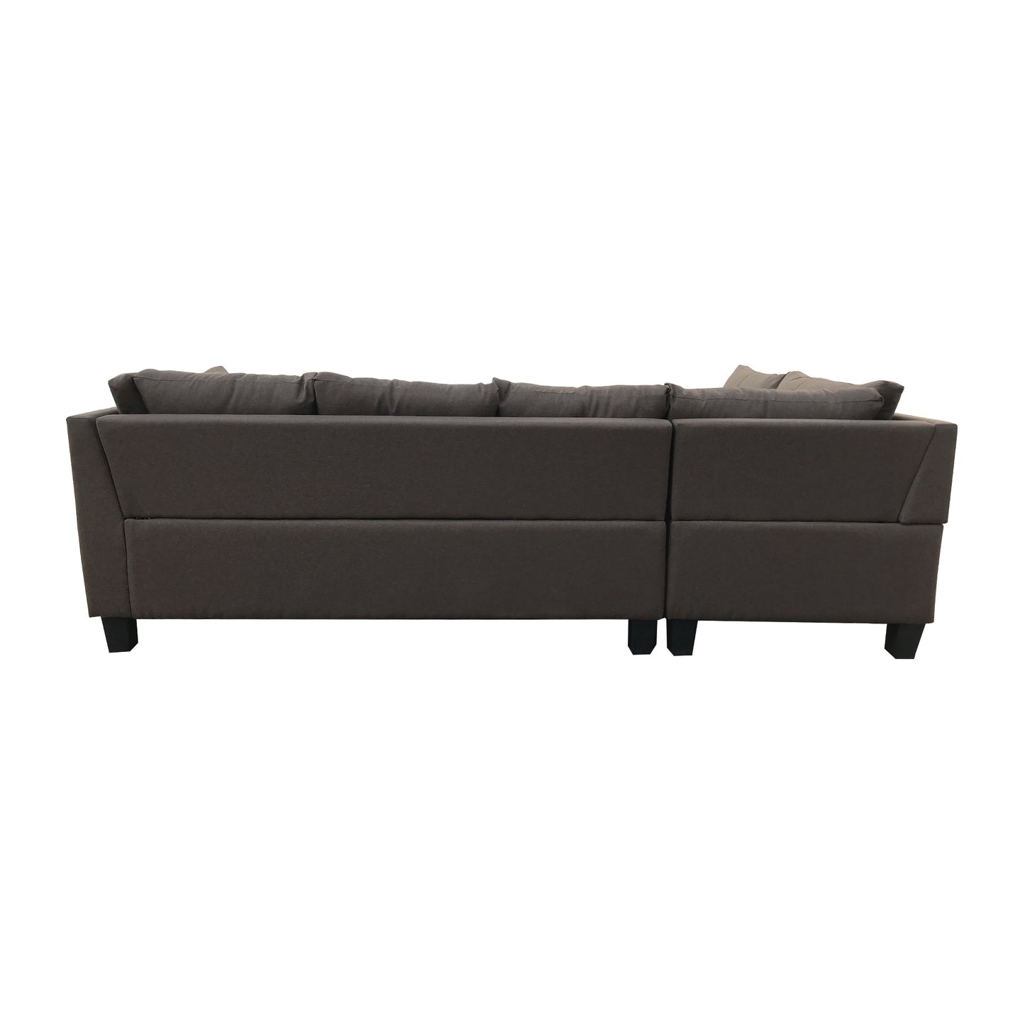 Three Piece Sectional Sofa w/Chaise Lounge and Storage Ottoman (Brown)