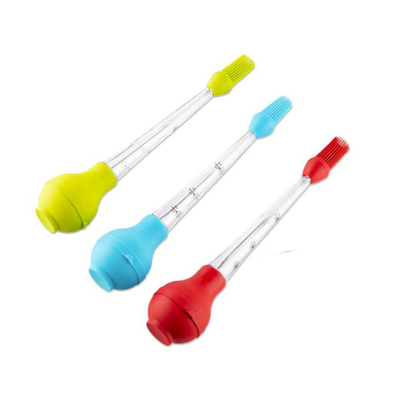 Silicone Cooking Brush Baking Roasting Grilling Baster with Marinade Needles for Turkey, Beef, Pork, Chicken