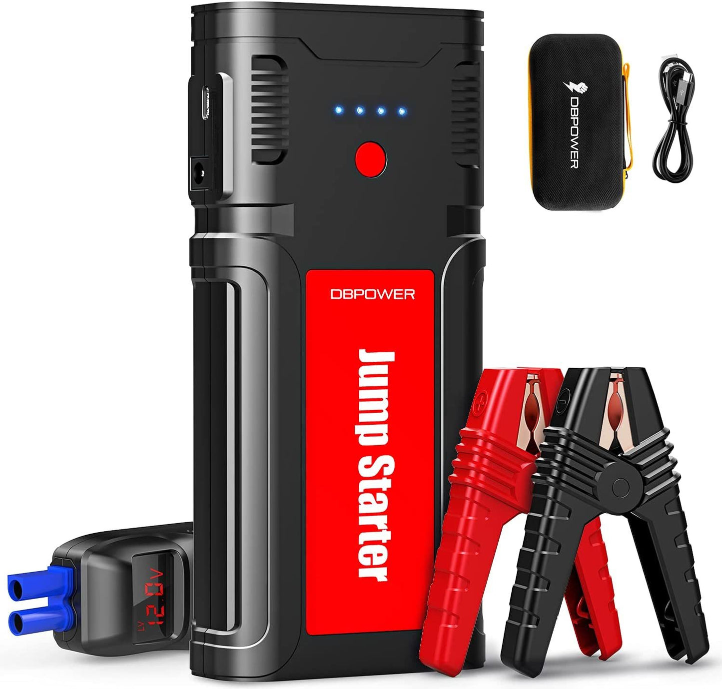 Portable Car Jump Starter- for up to 8.0L Gasoline/6.5L Diesel Engines, Quick Charging