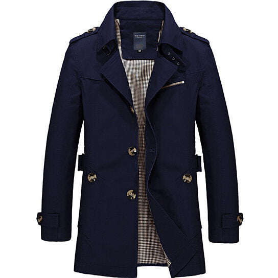 Men's Pure Cotton Thin Trench Coat