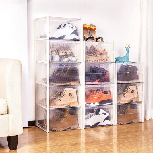 Foldable Sneaker Display Box- (Clear/White) X-Large