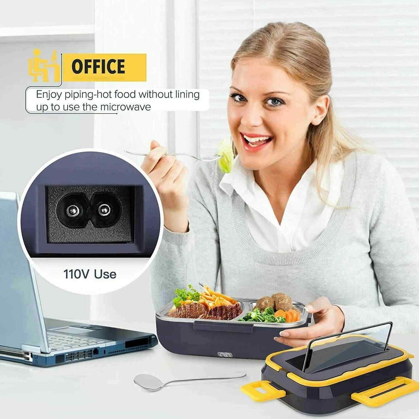 1.5L 40W Portable Electric Lunch Box Food Warmer