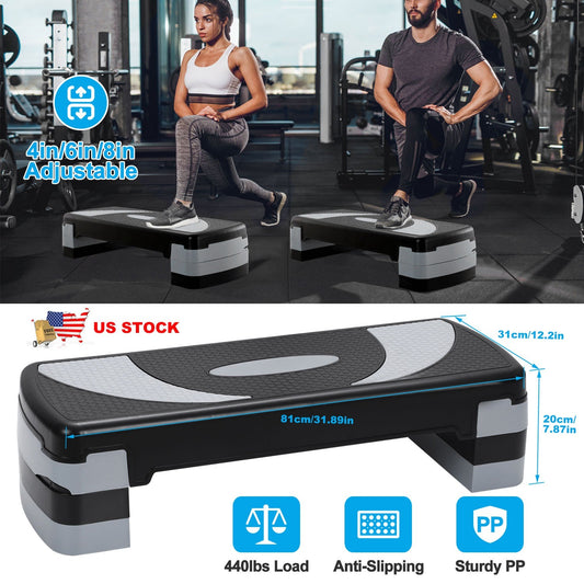 32inch Fitness Aerobic Exercise Step Platform w/ Risers