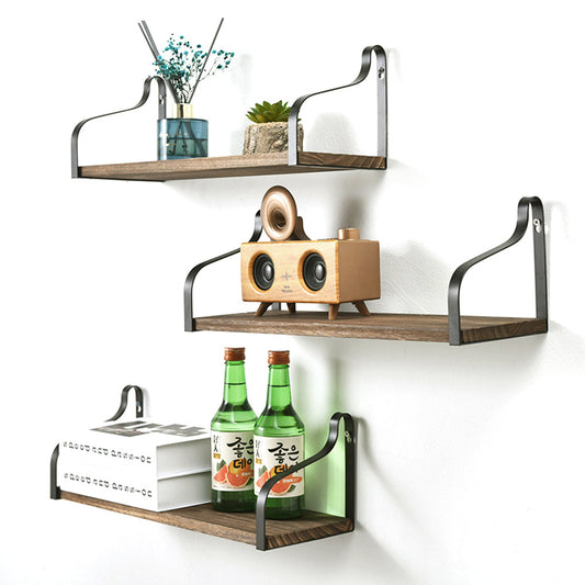 3PCS Rustic Wood Wall Storage Shelves Floating Shelves  (for Bedroom, Living Room, Bathroom, Kitchen Office)