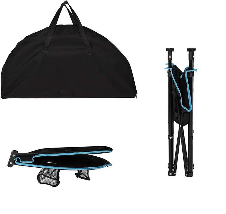 Bosonshop Folding Table w/Cup Holders and Carry Bag (Black & Blue)