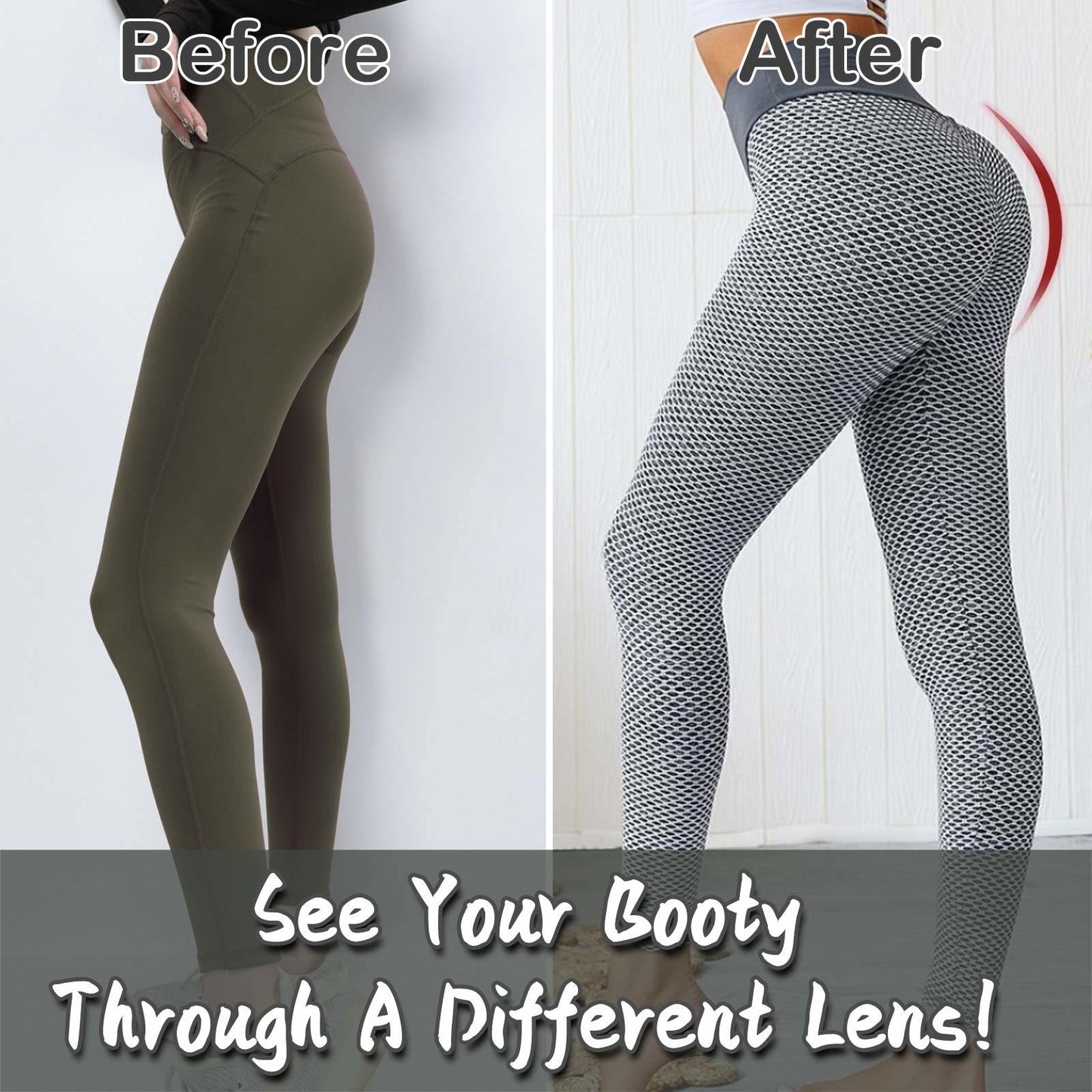 High Waist Leggings for Butt Lifting Workout (Light Grey)