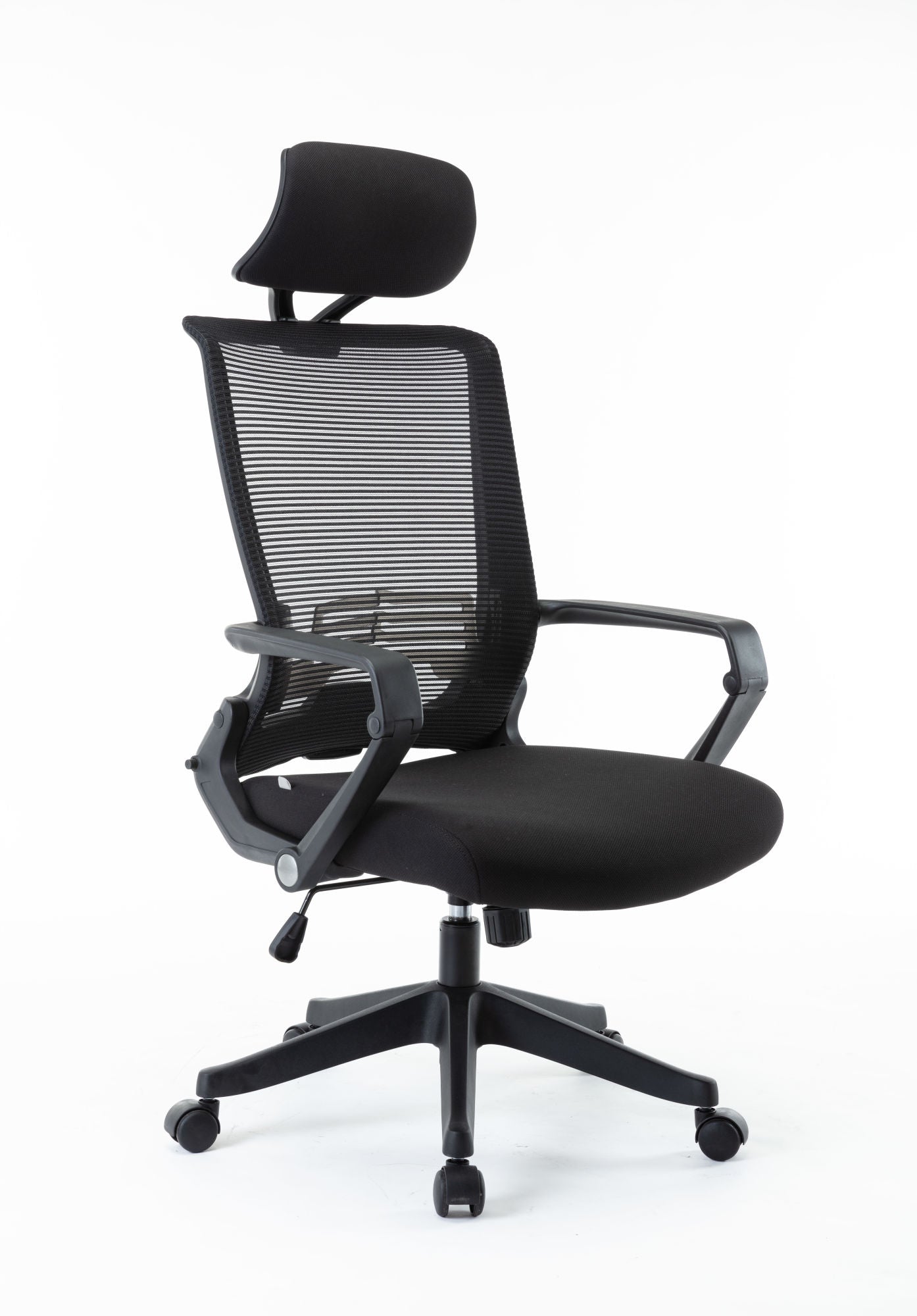 Mesh Office Chair Adjustable Headrest w/ Arms & Lumbar Support