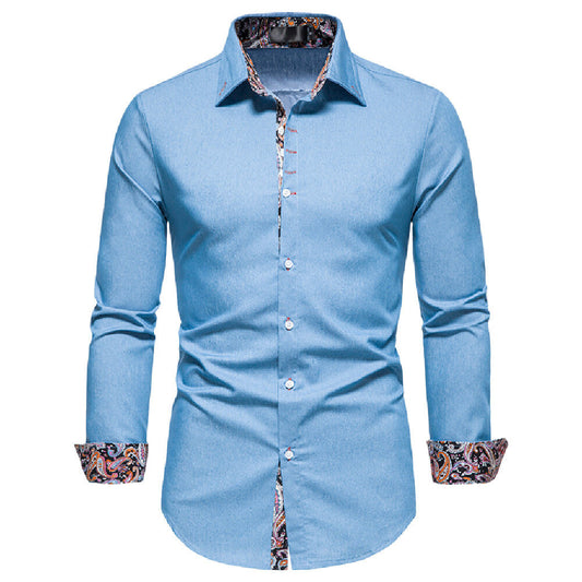 Men's Casual Button Down Denim Shirt