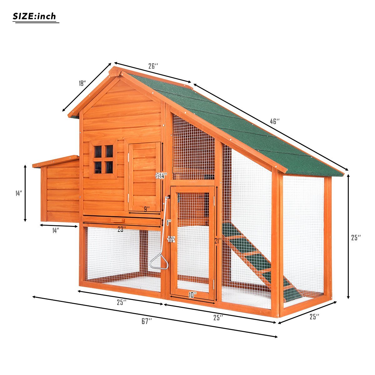 TOPMAX Small Animal Pet Hutch Wooden House