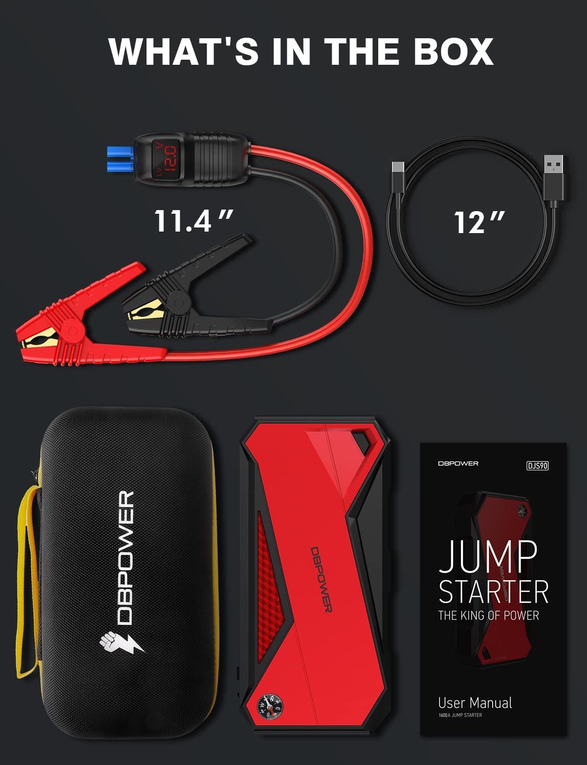 DBPOWER Car Jump Starter, 1600A Peak