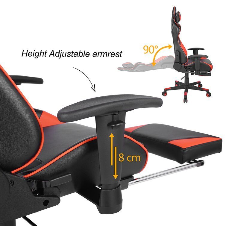 Gaming Chair Reclining Swivel With Lumbar Support & Butterfly Seat Plate