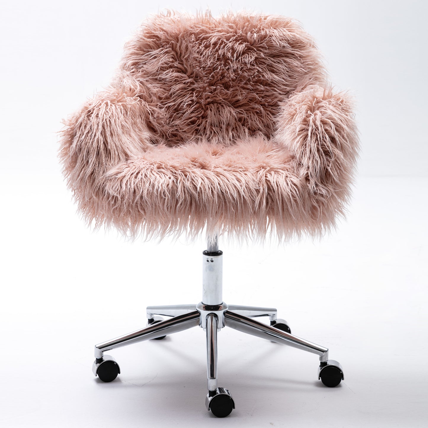 Modern Faux Fur Chair (Pink)