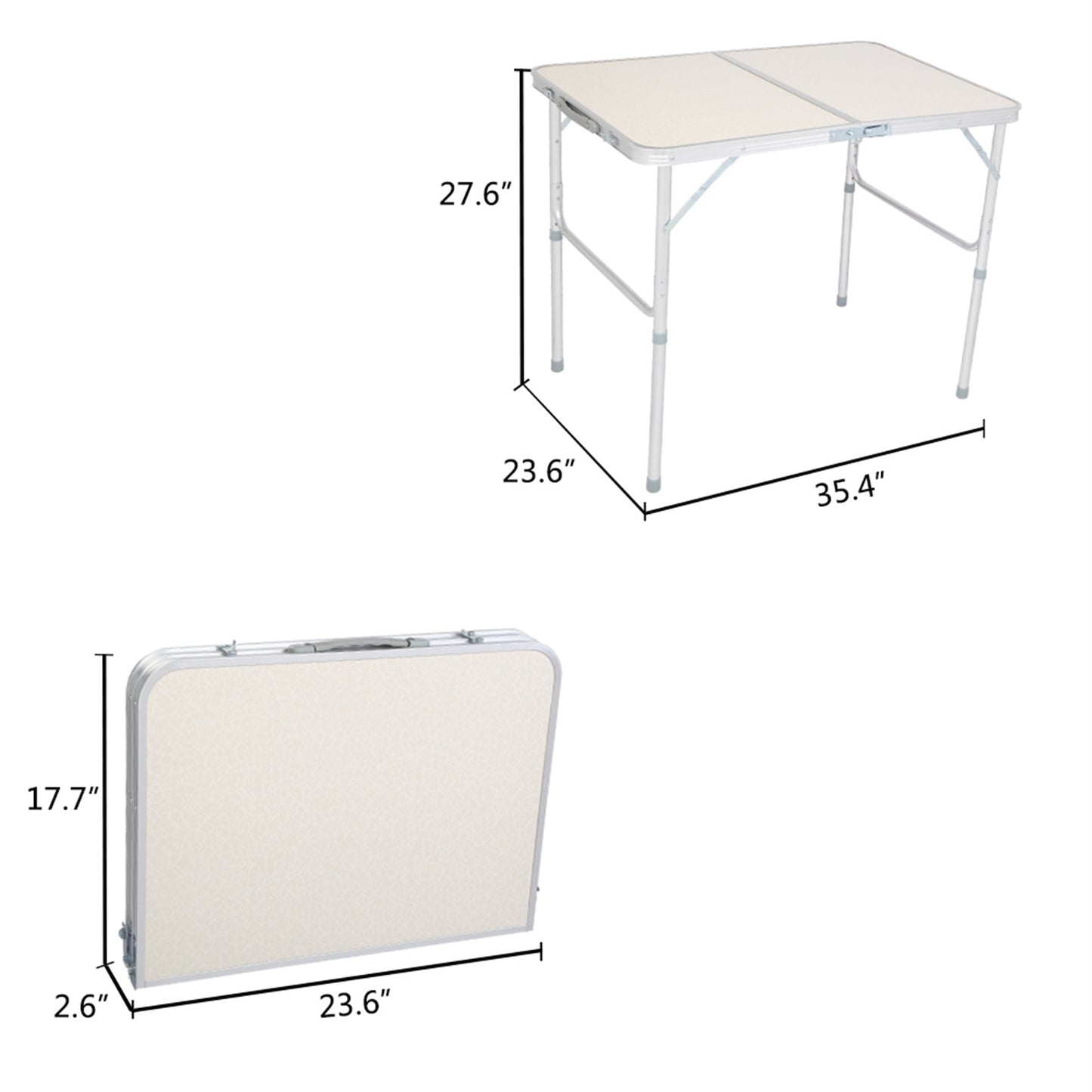 Aluminum Alloy Portable Folding Table (Indoor/Outdoor Picnic, Camping, Dining Party)