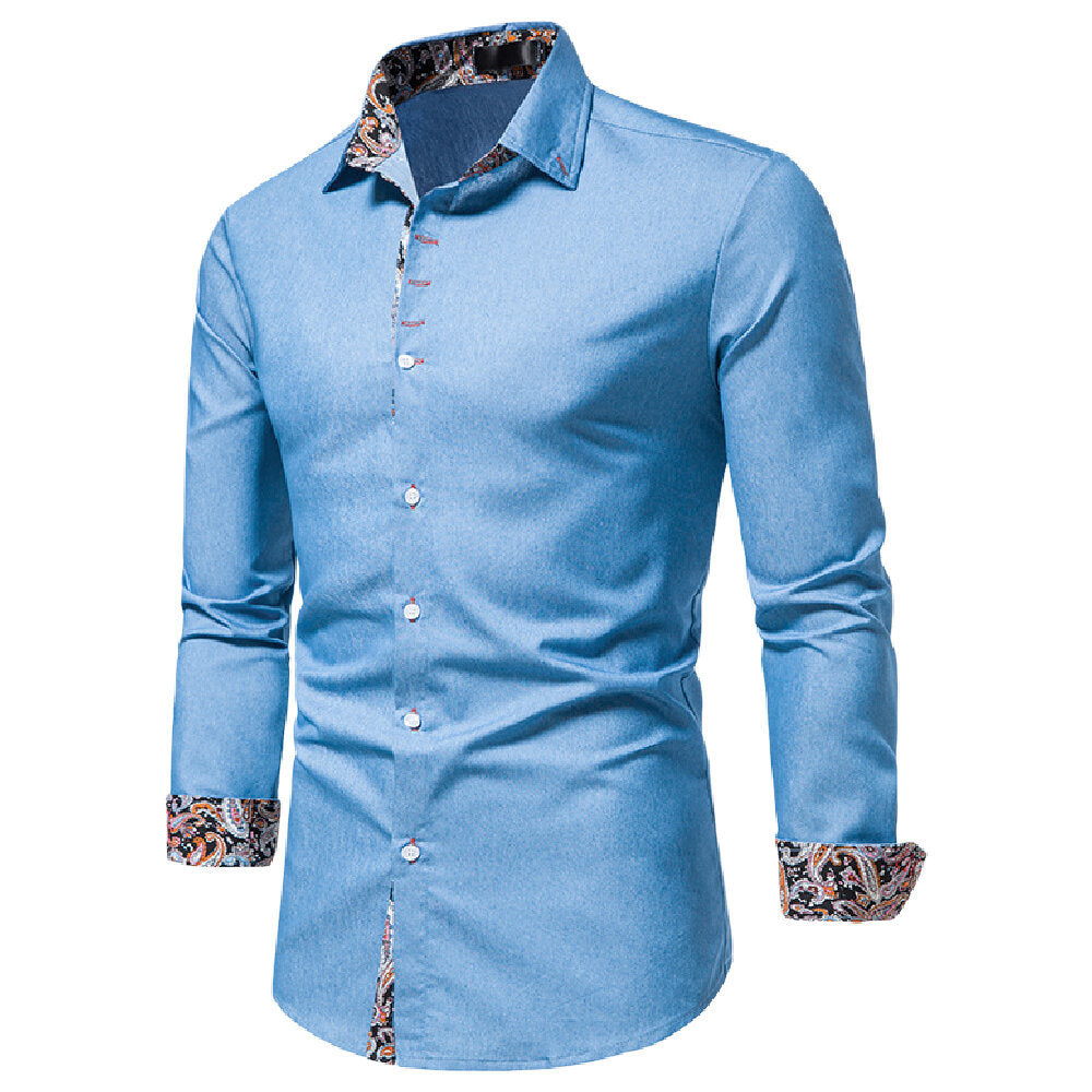 Men's Casual Button Down Denim Shirt