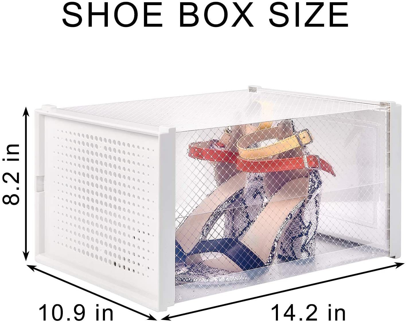 Foldable Sneaker Display Box- (Clear/White) X-Large