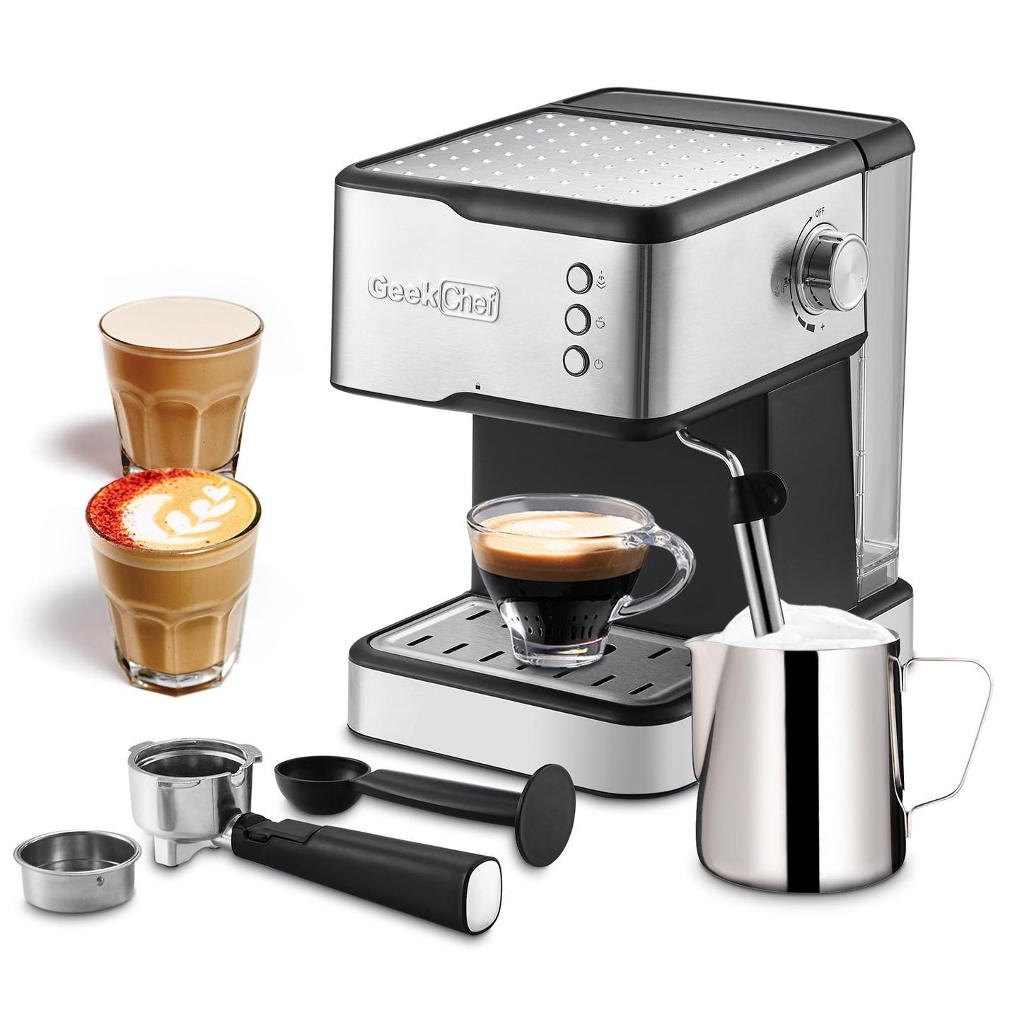 20 Bar Espresso Maker w/ 950W Detachable frothing nozzle