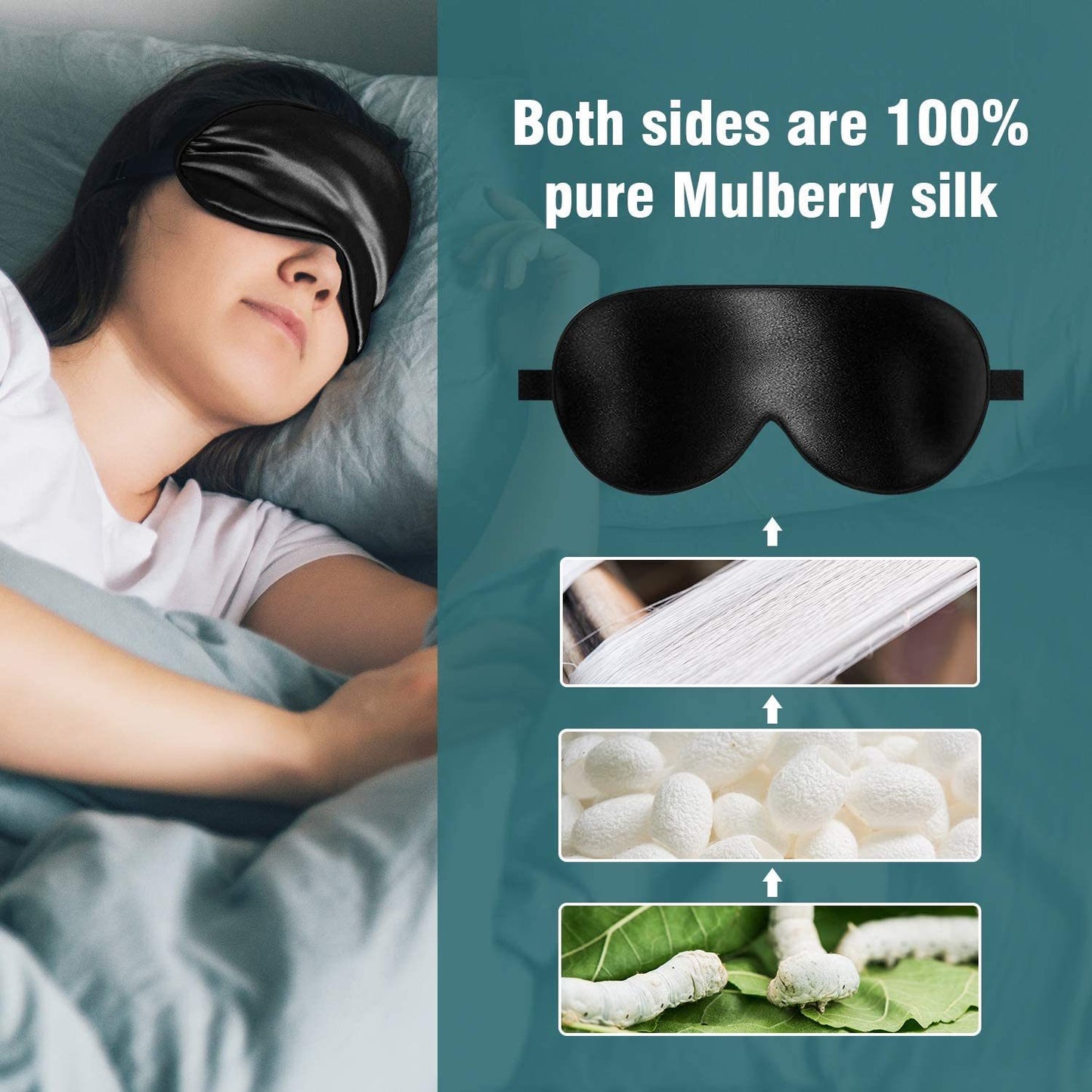 Unisex Lacette Silk Eye Mask (Black)