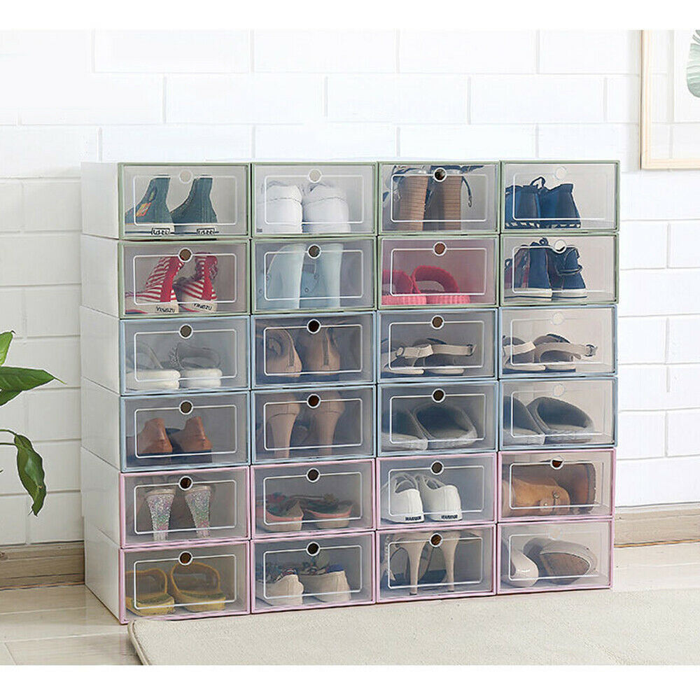 12/24/36pcs Shoe Storage Boxes Foldable Shoe Container