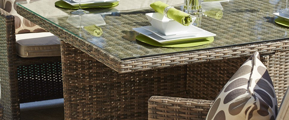 Direct Wicker 9-Piece Outdoor PE Rattan Wicker Patio Dining Table Set Garden Outdoor Patio Furniture Set