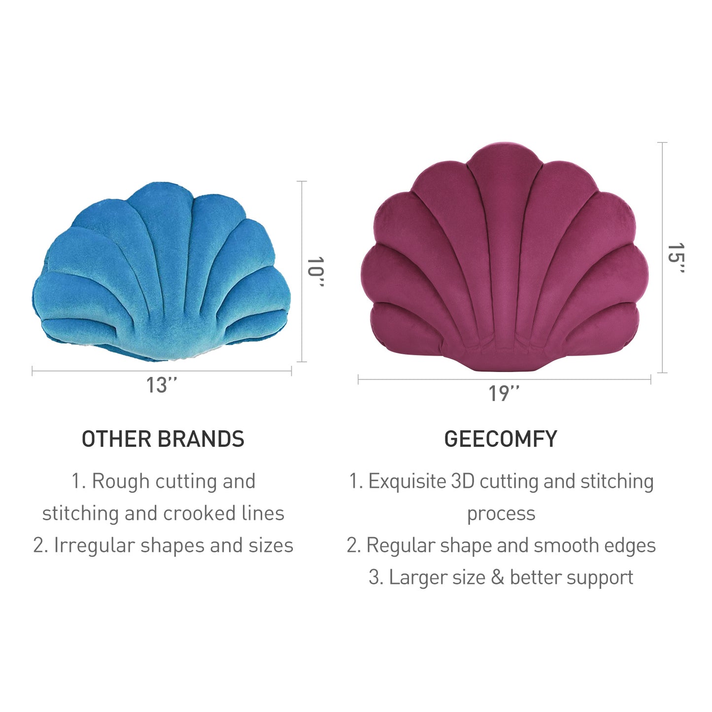 Velvet Sea Shell Pillow (Single/Double)