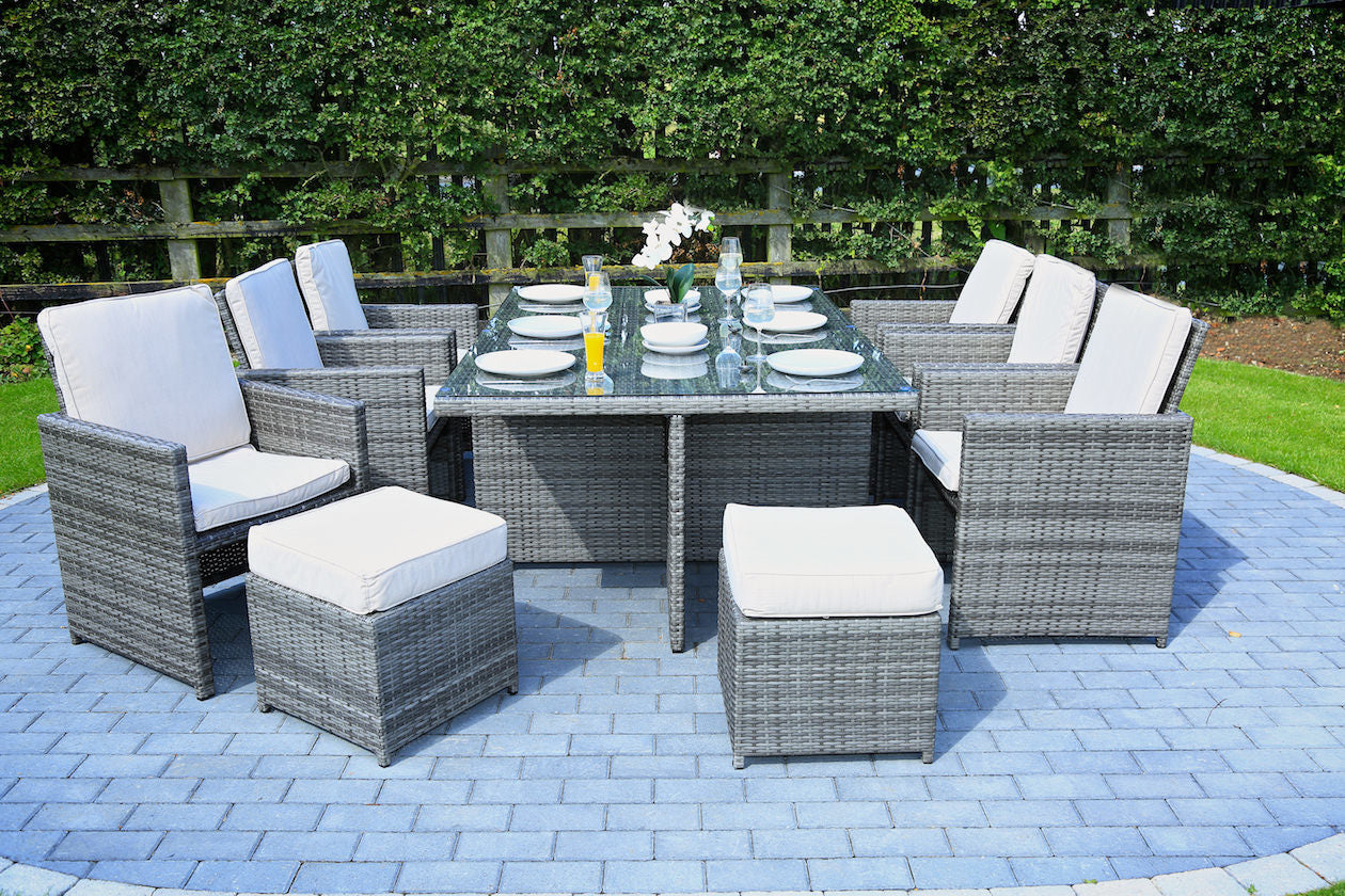 Direct Wicker 11-Piece Outdoor Rattan Wicker Patio Dining Table Set