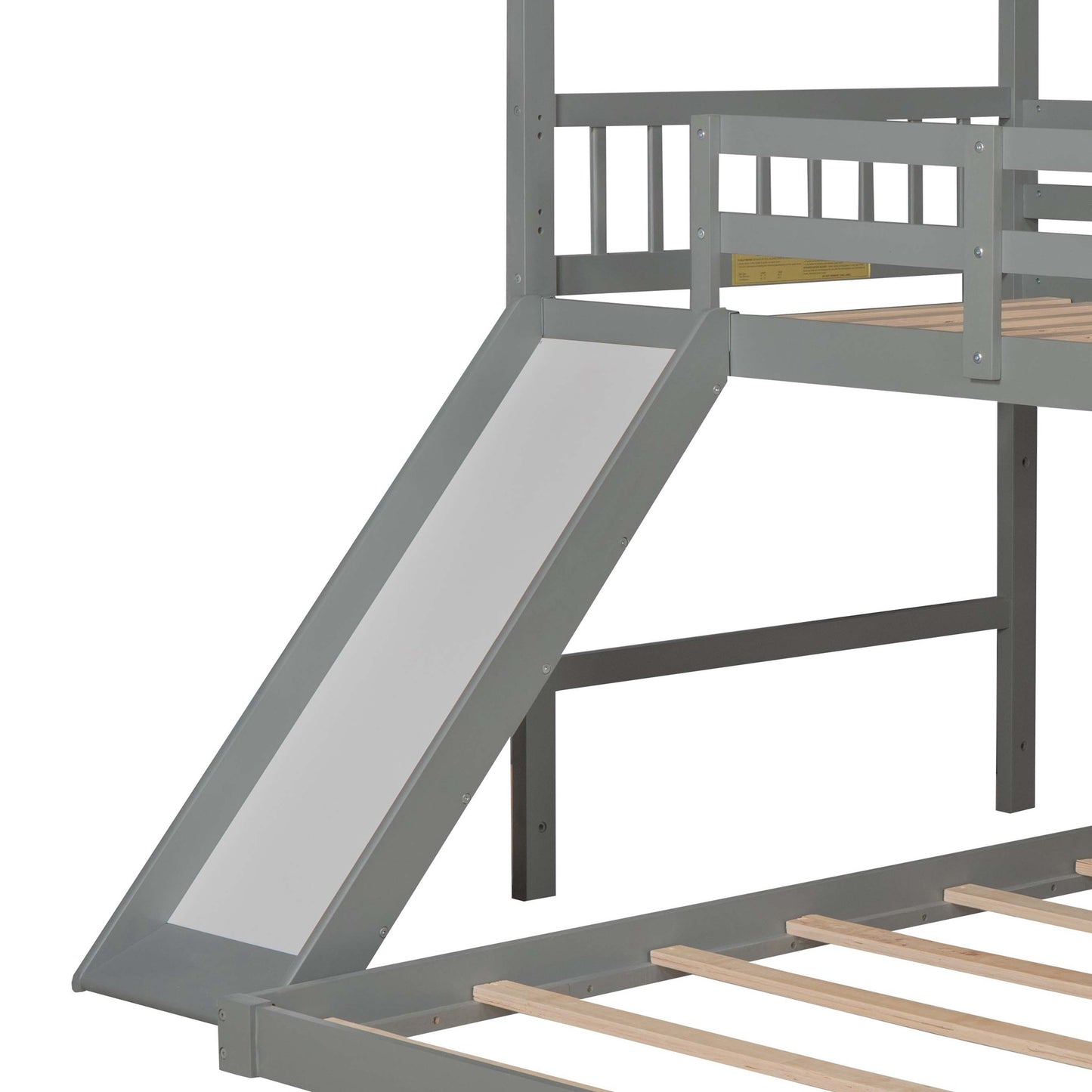 Twin over Full Sized Bunk Bed w/ Convertible Slide & Storage Staircase