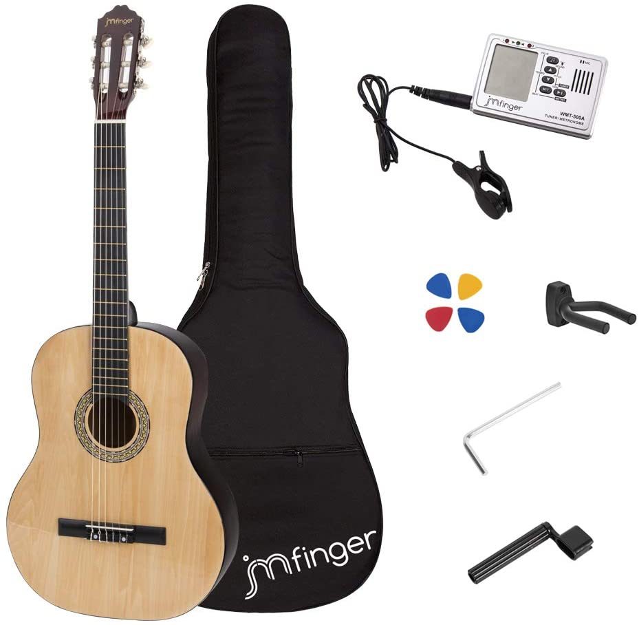 39 in. Classical Guitar for Beginners w/ Gig Bag, Strap, Picks (3 in 1)