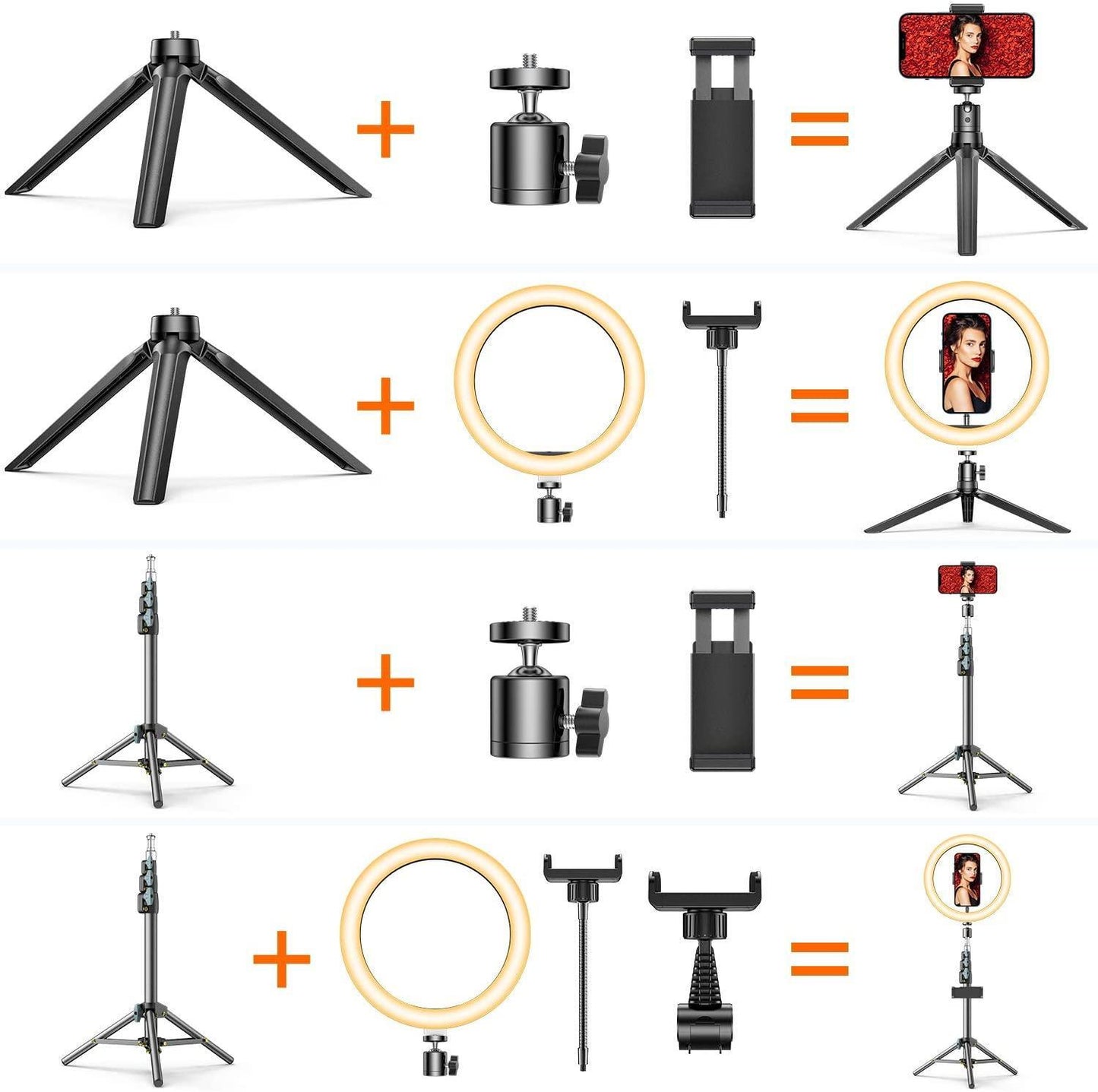 Ring Light 10'' with Stand and Phone Holder