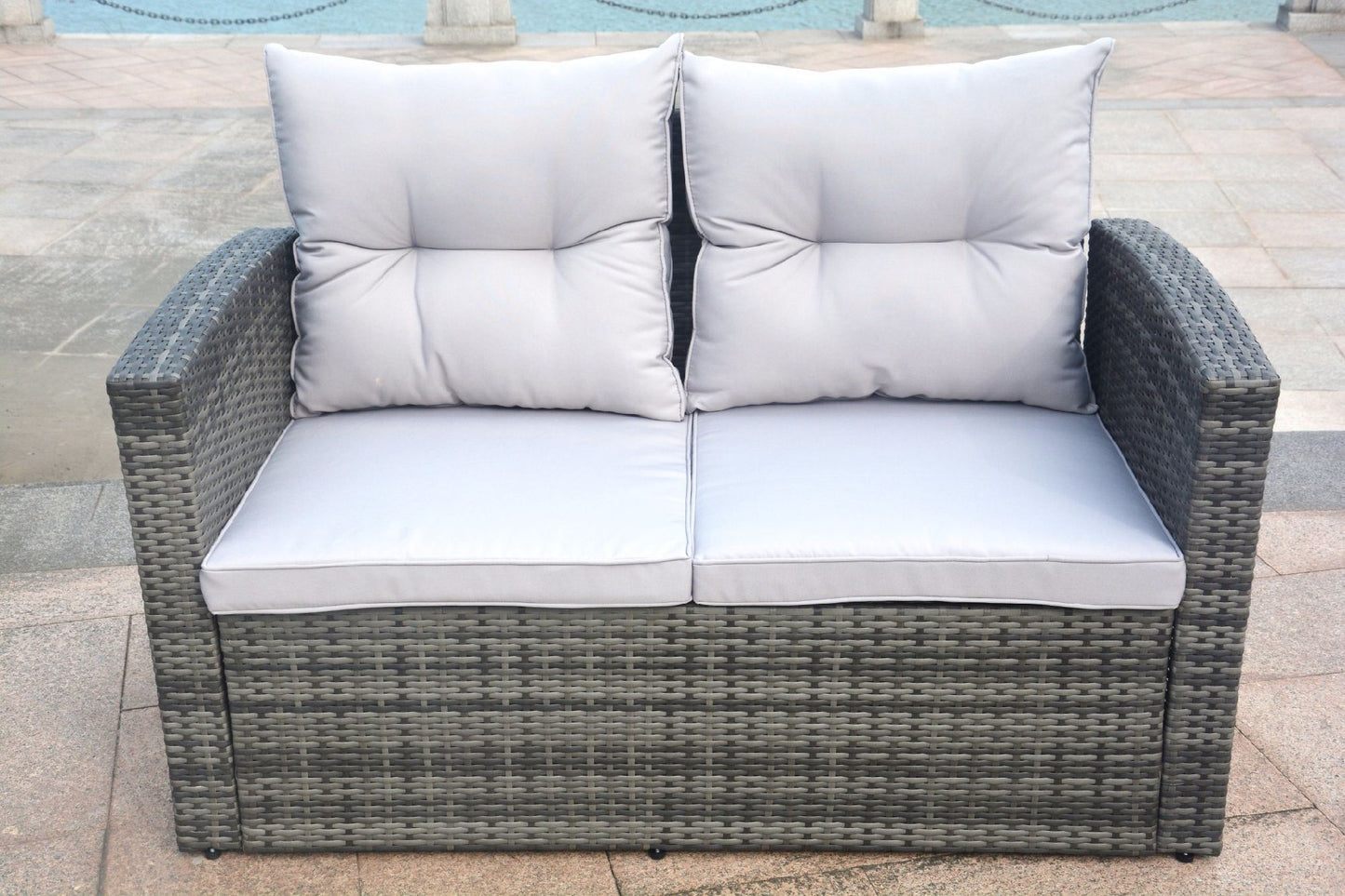 6PCS Reconfigurable Stylish Patio Sofa Set  With Seat Cushion