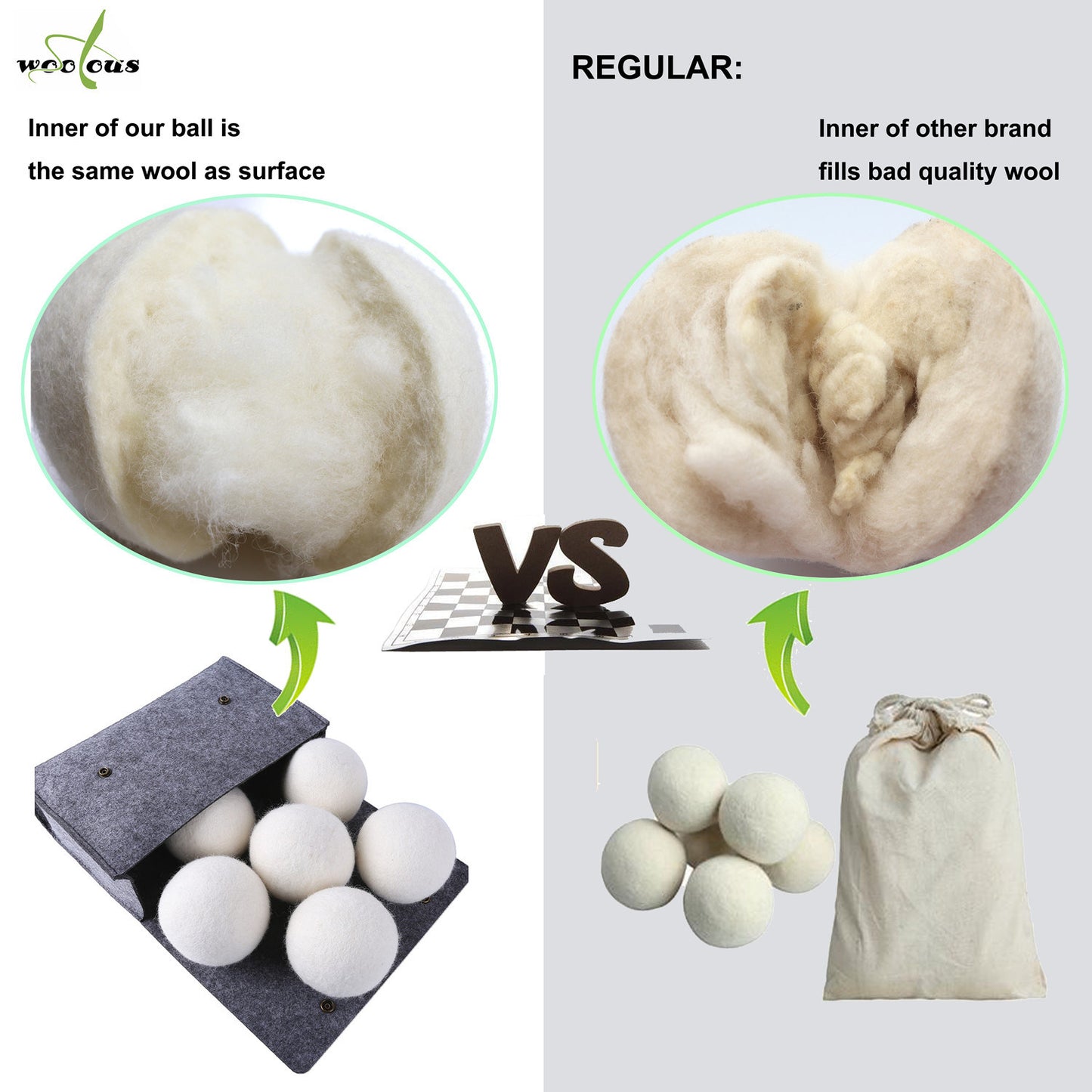 Premium Wool Fabric Softener Dryer Balls (Reduce Wrinkles, Saves Drying Time)-3/6 packs