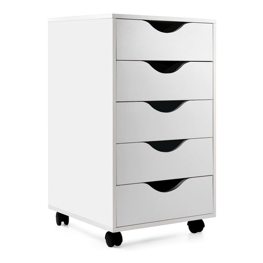 Mobile Filing Storage with Wheel Lockable Casters, 5-Drawer, 24'