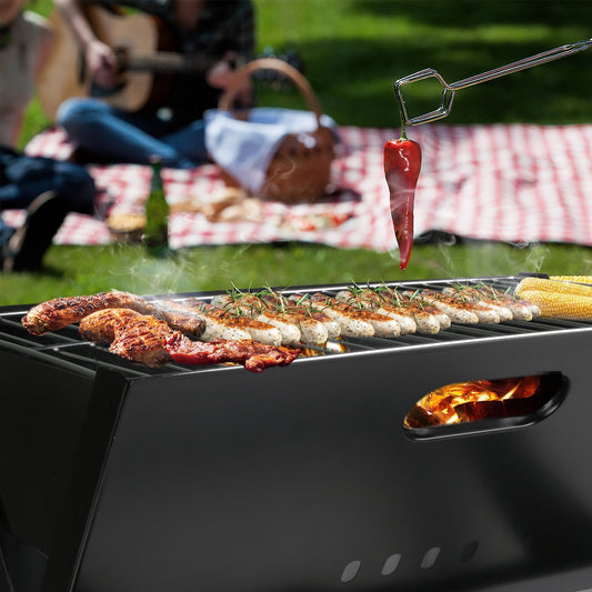 Foldable BBQ Barbecue Charcoal Grill  (for Home and Travel)