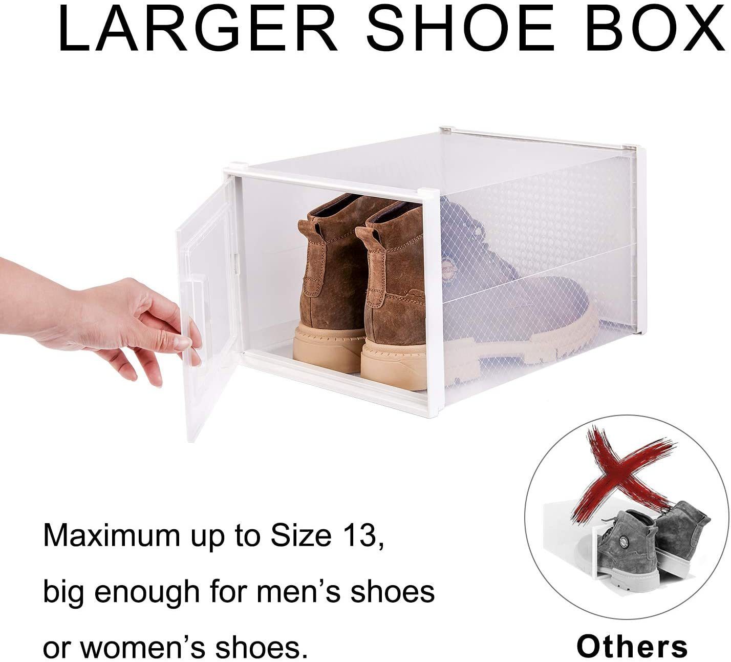 Foldable Sneaker Display Box- (Clear/White) X-Large