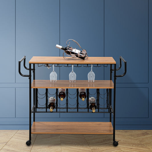 3 Shelf Mobile Wine Cart