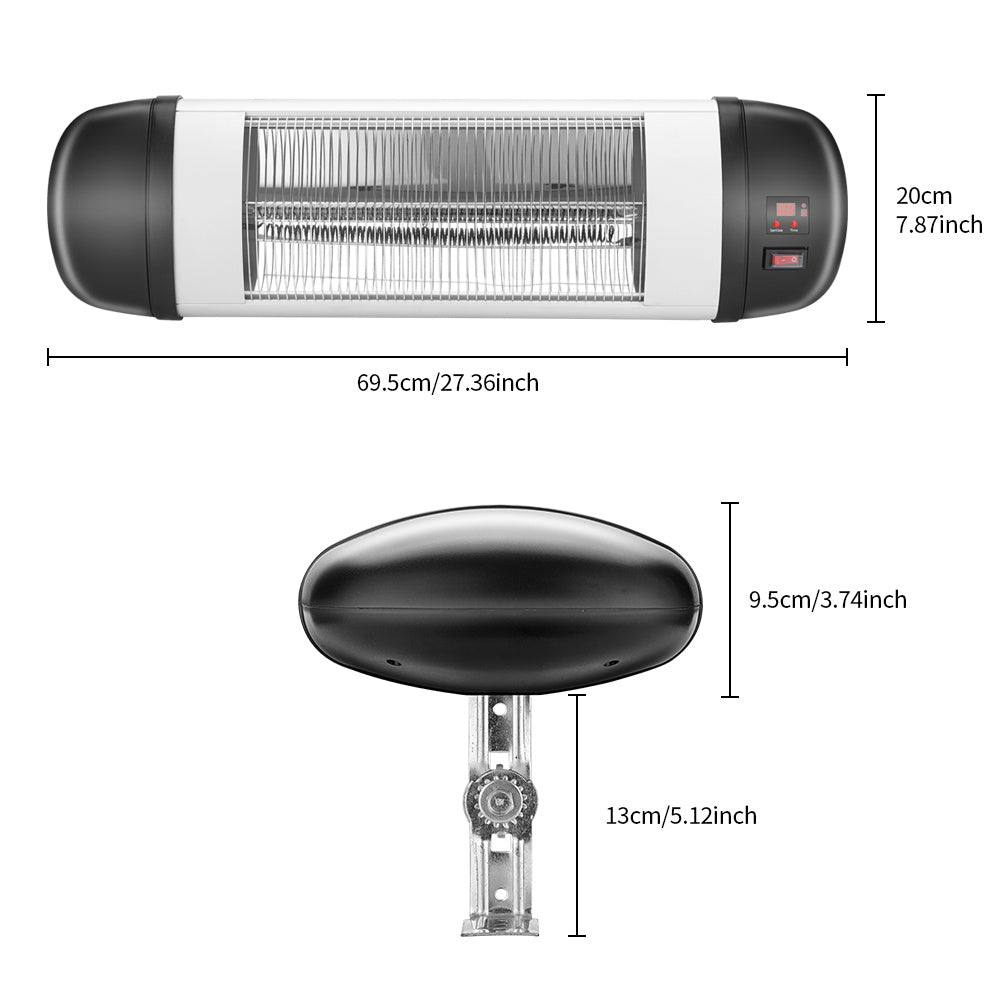 ZOKOP 1500W Wall Terrace Heater with Remote Control